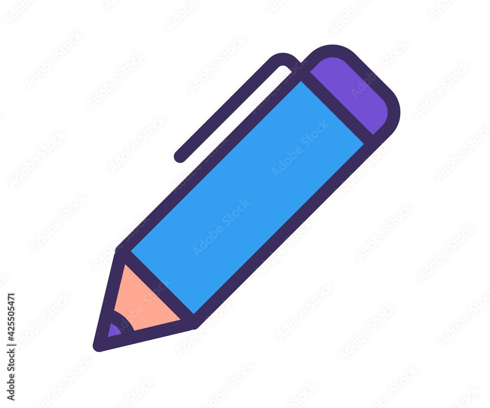 Poster pencil pen write single isolated icon with filled outline line style