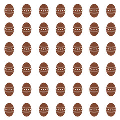 Chocolate egg pattern. Sweet background