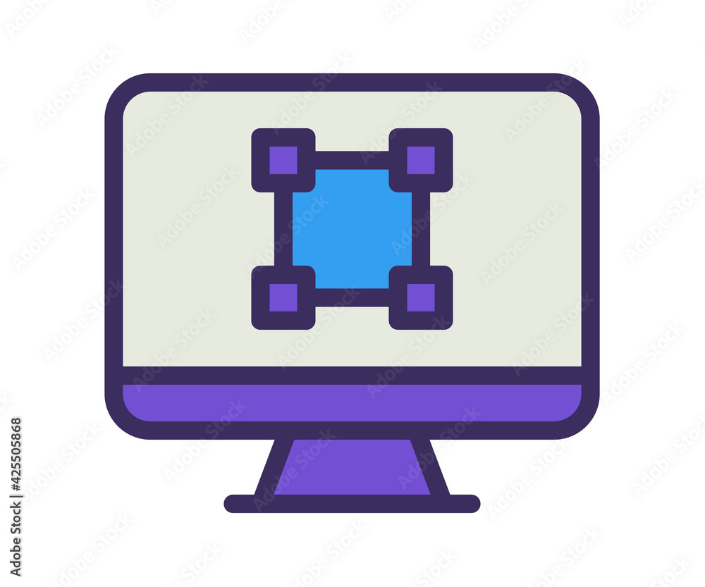 Aufkleber computer graphic tool single isolated icon with filled outline line style