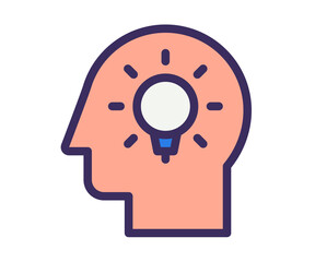 imagination idea brilliant single isolated icon with filled outline line style