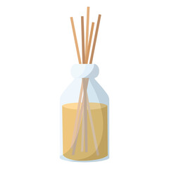 Isolated spa therapy treatment object illustration Diffuser bottle