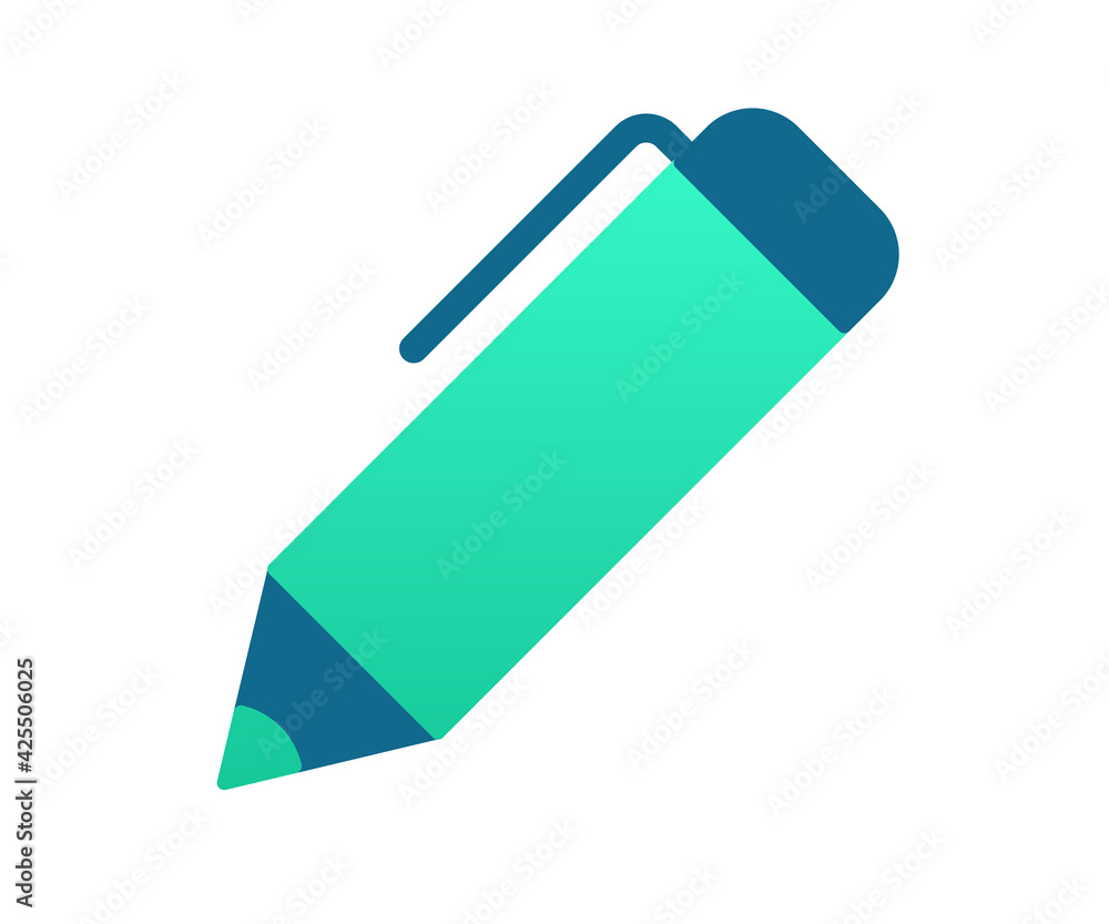 Poster pencil pen write single isolated icon with gradient style