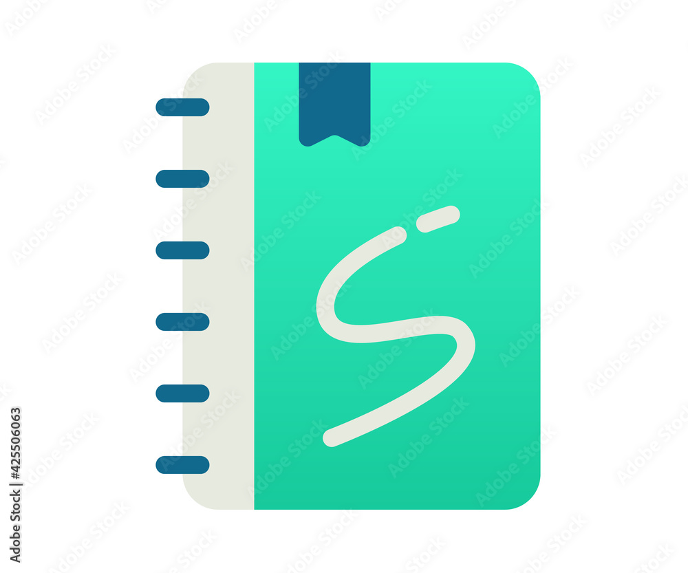 Poster sketchbook sketch bookmark single isolated icon with gradient style
