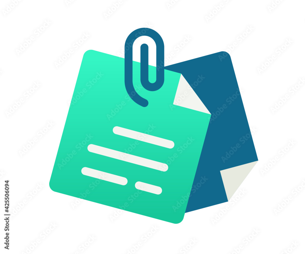 Poster paper clip note single isolated icon with gradient style