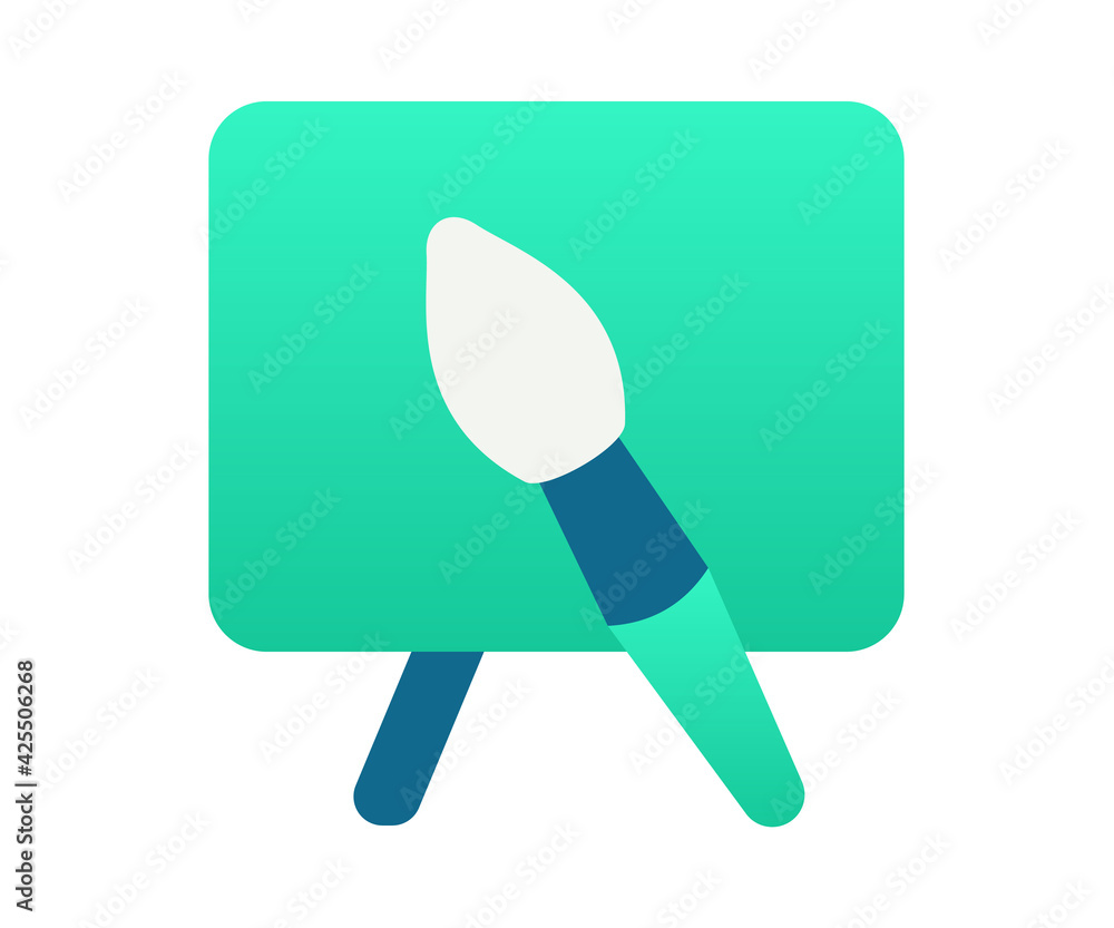 Poster canvas brush drawing single isolated icon with gradient style