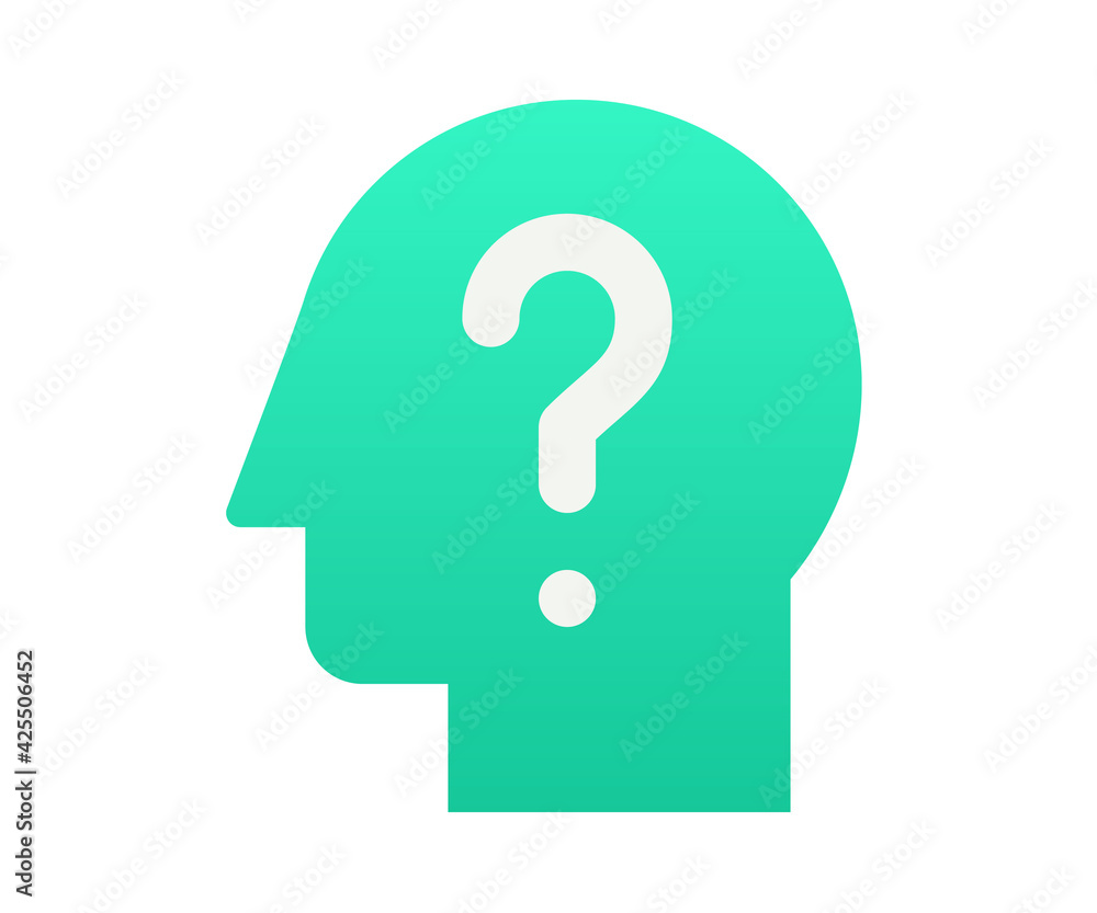 Poster question understand help single isolated icon with gradient style