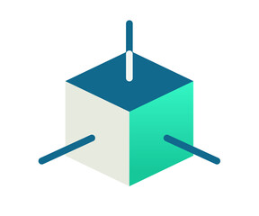 3D modeling dimension single isolated icon with gradient style