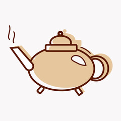 vector illustration of a teapot isolated on a white background, outline style