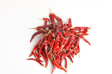 Fototapeta premium Dried red chilli on white background