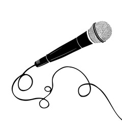 Mic vector icon. Cartoon vector icon isolated on white background mic. Vector illustration