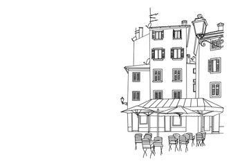 Vector sketch of architecture of Rovinj, Croatia.