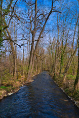 A river running through the Blutenburg castle Park in Germany - 1