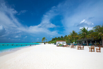 tropical sea under the blue sky. Sea landscape.