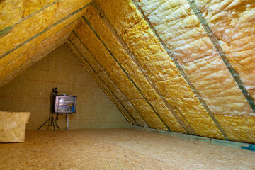 Thermal insulation of the attic in the house