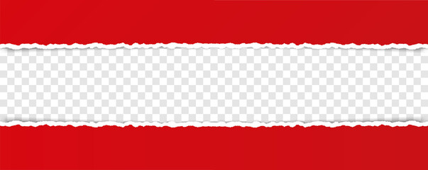 vector red torn paper with ripped edges with space for your text	
