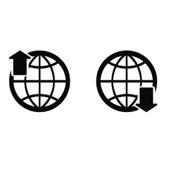 
Upload icon vector set. Download illustration sign collection. Cloud service symbol or logo.
