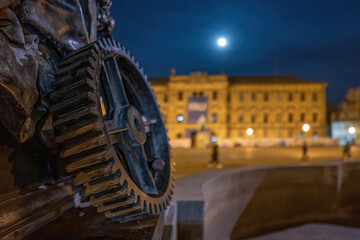 Schloss Erlangen mit Zahnrad Brunnen