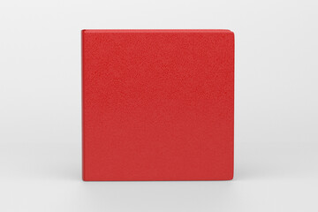 Red square book mockup 3d render
