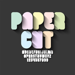 Rounded Font in the comics style, trendy cartoon alphabet, bold letters and numbers made in cute style, vector illustration 10eps