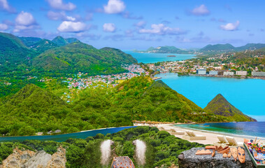 Sant Lucia, Carribean island collage