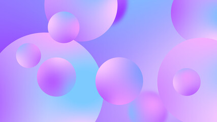 Abstract purple balls geometric gradient color background.For graphic design. 3d render illustration.