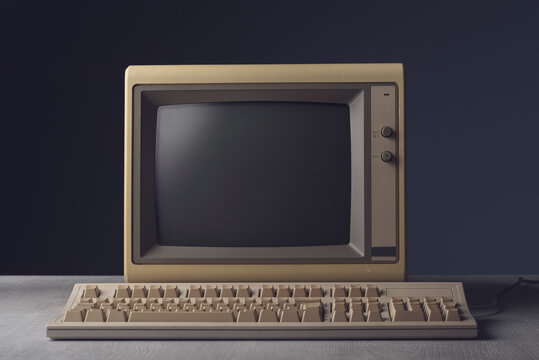 Vintage Personal Computer On A Desktop