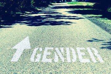 Eine Straße, Pfeil und Gender