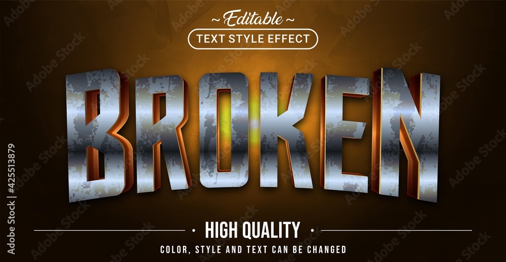 Poster Editable text style effect - Broken Rusty text style theme.