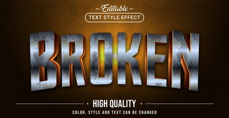 Editable text style effect - Broken Rusty text style theme.