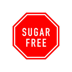 Sugar stop sign on white