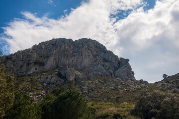 Fototapeta na wymiar Top of the Alicante mountain Cavall Verd, in the Vall de Laguar.