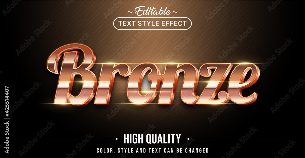 Aufkleber editable text style effect - bronze text style theme.
