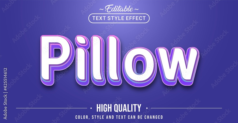 Poster editable text style effect - pillow text style theme.