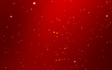 Christmas colorful starry on red black gradient background.