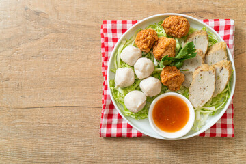 Boiled Fish Balls, Shrimp Balls and Chinese Fish Sausage