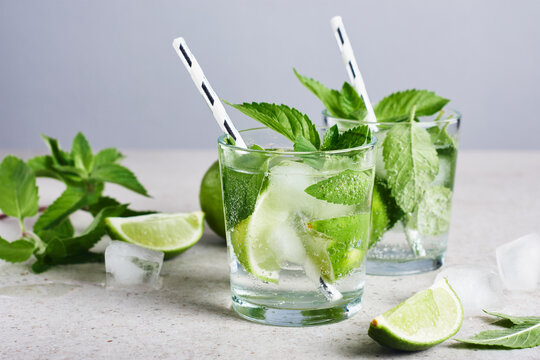 Refreshing  mojito cocktail.