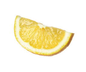 Fresh ripe lemon slice isolated on white