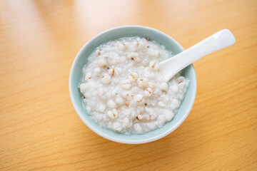 A bowl of dietary health porridge barley porridge