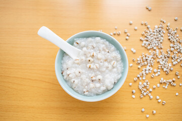 A bowl of dietary health porridge barley porridge