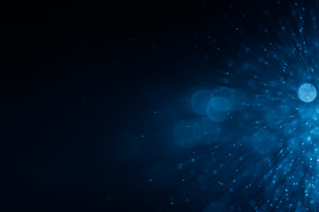 Abstract Blue bokeh defocus glitter blur background.