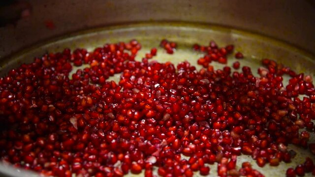 Close view of red Pomegranate seeds