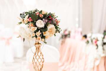 Wedding decoration. Wedding table. Wedding cake. Wedding wine and drinks.