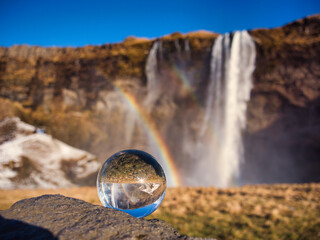 Seljalandsfoss, a majestic and powerful waterfall in Iceland