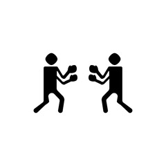 Fototapeta na wymiar Boxing vs flat icon. Simple style boxing fighting versus symbol. Logo design element. T-shirt printing. eps10. Vector for sticker.