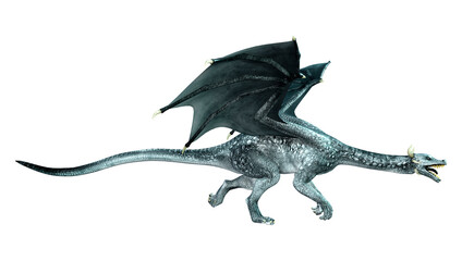 Fototapeta premium 3D Rendering Fairy Tale Dragon on White