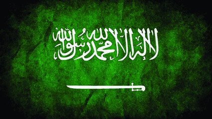 Saudi Arabia Flag Wallpapers with Rough Texturizer Effect