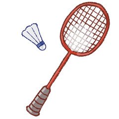 バドミントンラケットと羽根