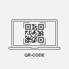 Business icons and techniques - QR Codes on laptop