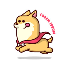 CUTE DOGGY WEARING A RED SCARF CARTOON LOGO.
