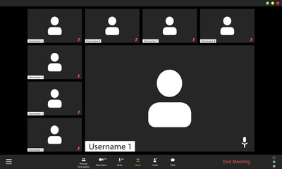 Video conference user interface, video conference calls window overlay